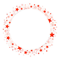 Runder Rahmen Rote Grafische Sterne Weiße Mitte