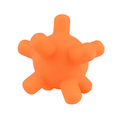 Obraz premium Spiny orange ball or corona virus trendy conceptual photo on white background