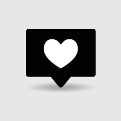 Like notification icon isolated on gray background. Modern flat icon for web site, app, ui, label and logo template. Creative art concept, vector illustration