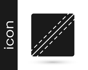 Grey Sewing Pattern icon isolated on white background. Markings for sewing. Vector Illustration.