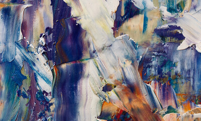 Abstract oil painting on canvas . background wallpaper. Modern motif visual art . Trendy hand...