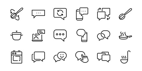 Simple set of message line vector line icons. contains icons such as conversation, SMS, notifications, group chat, and more. Editable stroke. 48x48 pixels perfect, white background