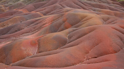 View of coloured earth at Chamarel, Mauritius