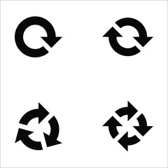 Collection of different circular arrows vector illustration. color editable