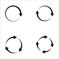 Collection of different circular arrows vector illustration. color editable