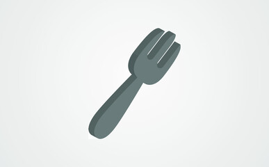 Fork isometric left view 3D icon