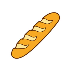 Baguette bread cartoon icon