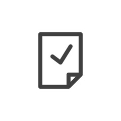 File approve line icon. linear style sign for mobile concept and web design. Document file with check mark outline vector icon. Symbol, logo illustration. Vector graphics
