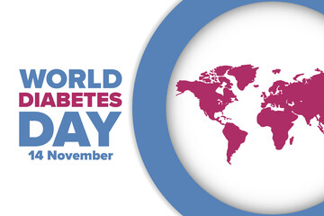 World Diabetes Day. 14 November. Holiday concept. Template for background, banner, card, poster with text inscription. Vector EPS10 illustration.