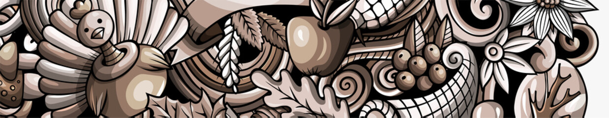 Thanksgiving day doodle illustration