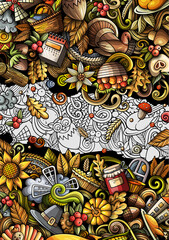 Fototapeta na wymiar Thanksgiving day doodle illustration