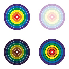 rainbow dart targets of different tone depths 6 color