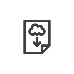 Download file line icon. linear style sign for mobile concept and web design. Document download outline vector icon. Symbol, logo illustration. Vector graphics