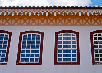 Decorative eaves on colonial house, Serro, Brazil 