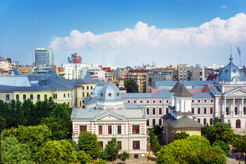 BUCHAREST, ROMANIA - August 28, 2017: street view of downtown in Bucharest, Romanian