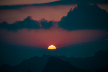 Sunset over mountains
