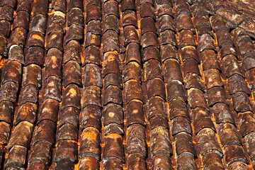 Old roof tiles in Serro, Minas Gerais, Brazil