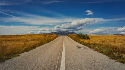 desert road to Aggitis canyon at Greece