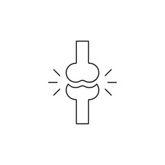 Joint line bone icon. People outline joint bones black shape vector illustration isolated on white background. Human knee joint bone.