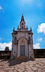 Chapel in neo gothic style, part of the architectonic complex of the Cemetery of Serro, historical city in Minas Gerais, Brazil