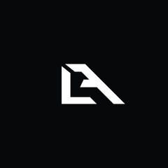 Creative Professional Trendy and Minimal Letter LA Logo Design in Black and White Color, Initial Based Alphabet Icon Logo in Editable Vector Format