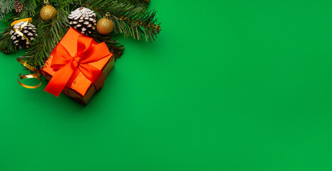 A New Year's background with New Year decorations