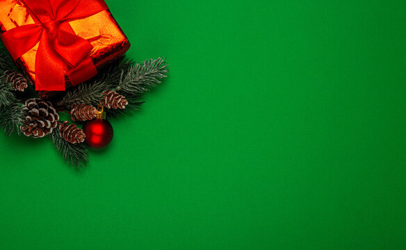 A New Year's background with New Year decorations