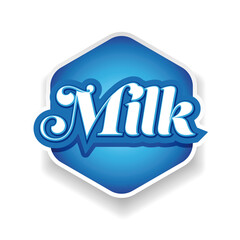 Milk sign label blue vector