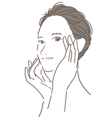  Woman doing facial massage