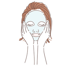 Woman doing face care