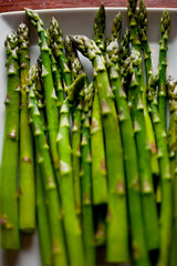 Asparagus. Sautéed organic vegetables in olive oil, herbs, spices and salt and pepper. Classic American steakhouse, restaurant or bistro side dish.