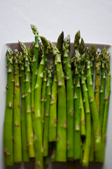 Asparagus. Sautéed organic vegetables in olive oil, herbs, spices and salt and pepper. Classic American steakhouse, restaurant or bistro side dish.
