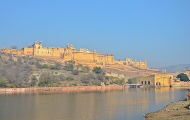 Fototapeta na wymiar Amer Fort Unesco World Heritage Site Jaipur Rajasthan India
