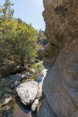 Fototapeta na wymiar ravine going through a rocky area in Sierra Nevada