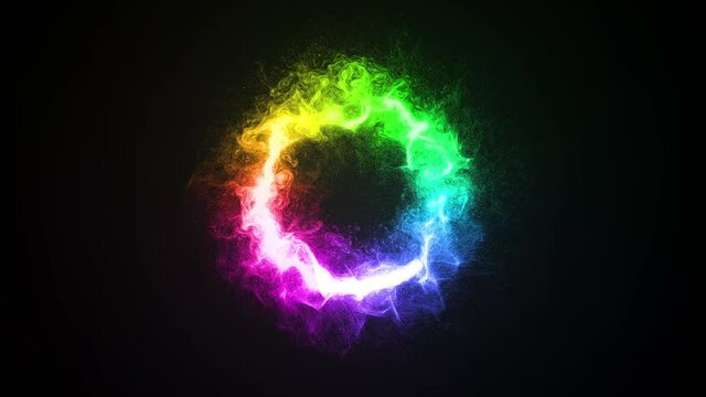 rainbow glow fire particle trail effect circle animation