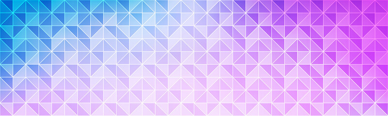 Blue purple grid mosaic pattern. Triangle header. Modern creative design banner. Colorful vector illustration