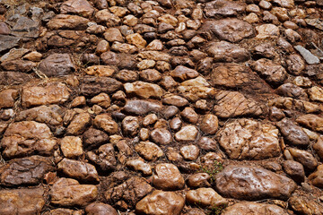 Typical paving stones in historical city of Serro, Minas Gerais, Brazil 