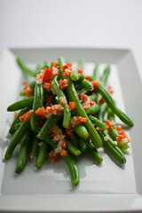 Asparagus. Sautéed organic vegetables in olive oil, herbs, spices and salt and pepper. Classic American steakhouse, restaurant or bistro side dish.