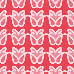 Romantic loop vector repeat pattern. Wavy Valentines Day seamless illustration background.