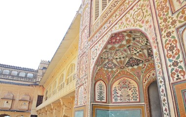 Interior of Amer Fort Unesco World Heritage Site Jaipur Rajasthan India