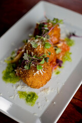 Hush puppies. Deep fried cornmeal made with onions, garlic and butter. Classic Cajun cuisine appetizer favorite. Classic New Orleans cuisine.