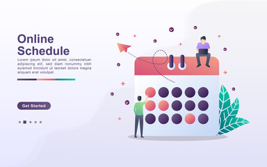 Landing page template of online schedule in gradient effect style