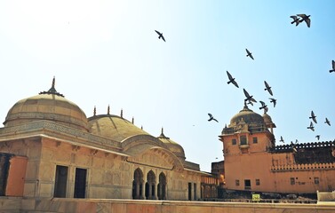 Interior of Amer Fort Unesco World Heritage Site Jaipur Rajasthan India