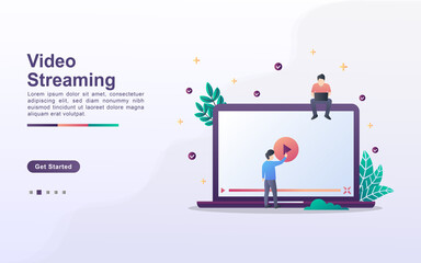 Landing page template of video streaming in gradient effect style