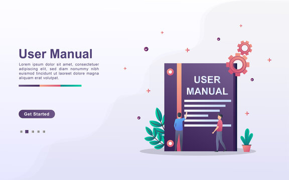 Landing Page Template Of User Manual In Gradient Effect Style