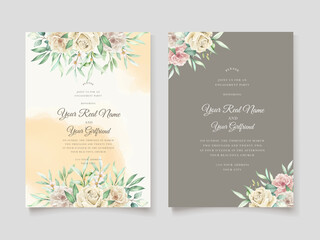 Fototapeta na wymiar watercolor floral invitation card 