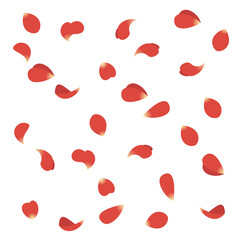 舞い散る花びらのイラスト（赤色）