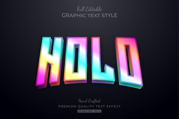 Naklejka na ściany i meble Holographic Gradient Editable Premium Text Effect