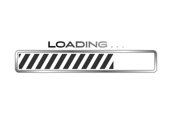 Black and white progress loading bar vector illustration