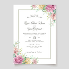 watercolor floral invitation card 